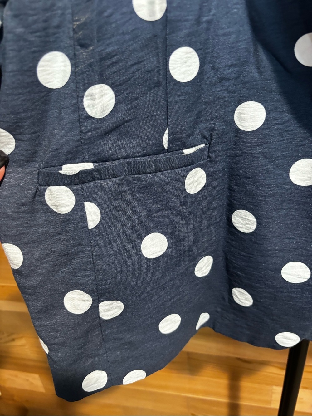 LC Lauren Conrad Navy Blazer with White Polka Dots - Picture 3 of 8